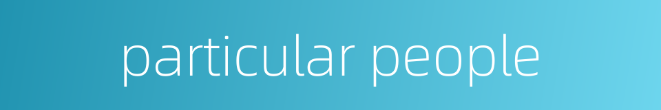 particular people的同义词