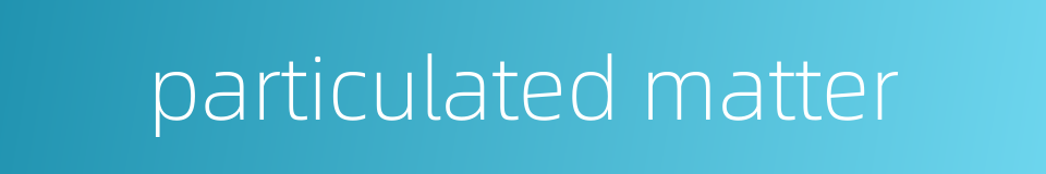 particulated matter的同义词