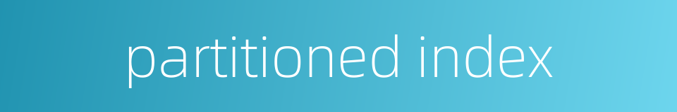 partitioned index的同义词
