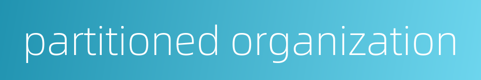 partitioned organization的同义词