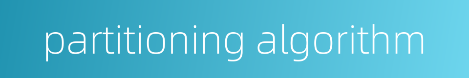 partitioning algorithm的同义词