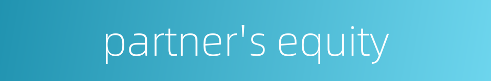 partner's equity的同义词