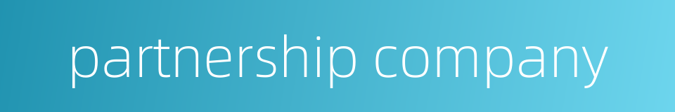 partnership company的同义词