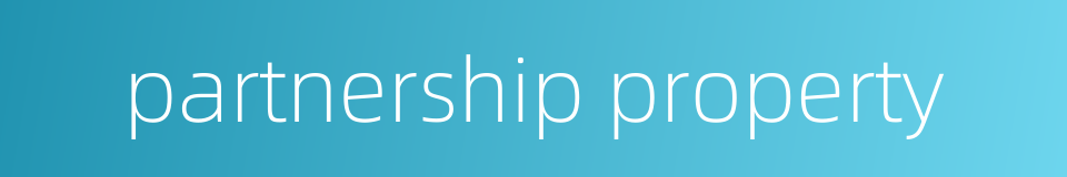 partnership property的同义词