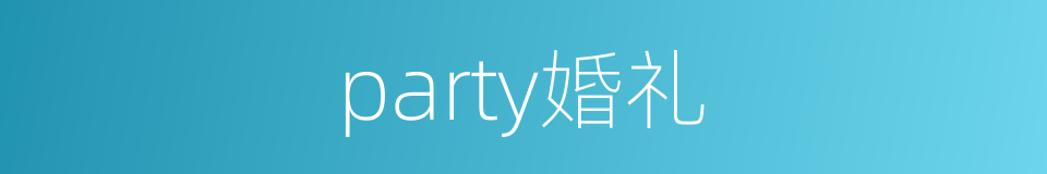 party婚礼的同义词