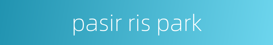 pasir ris park的同义词