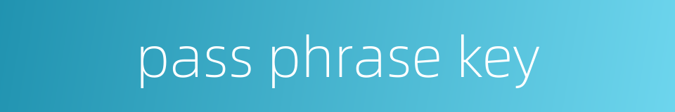 pass phrase key的同义词