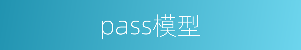 pass模型的同义词