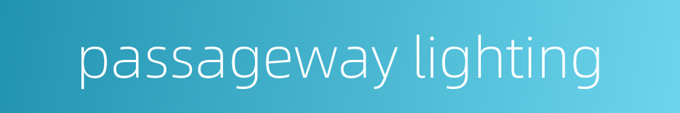 passageway lighting的同义词