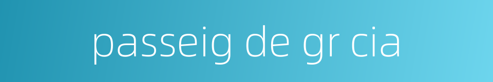 passeig de gr cia的同义词