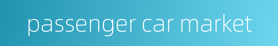 passenger car market的同义词