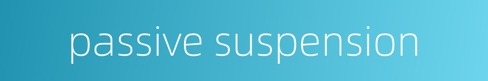 passive suspension的同义词