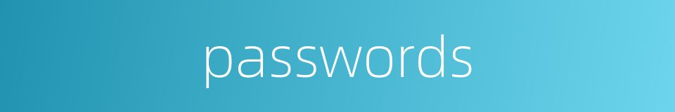 passwords的同义词