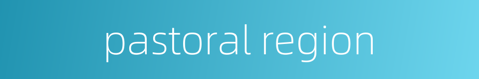 pastoral region的同义词
