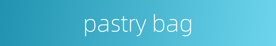 pastry bag的同义词