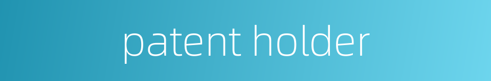 patent holder的同义词