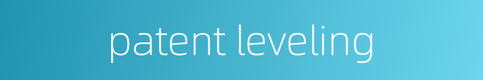 patent leveling的同义词
