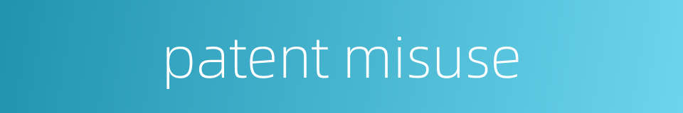 patent misuse的同义词