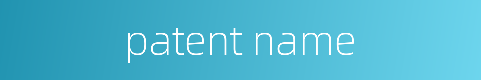 patent name的同义词
