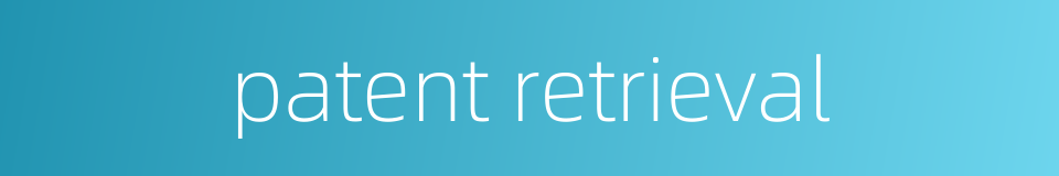 patent retrieval的同义词