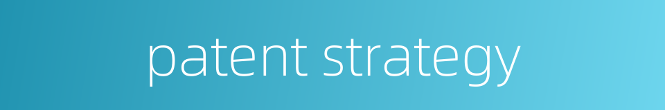 patent strategy的同义词