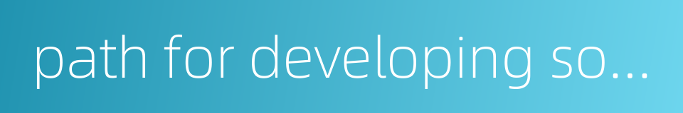 path for developing socialist trade unions with chinese characteristics的同义词