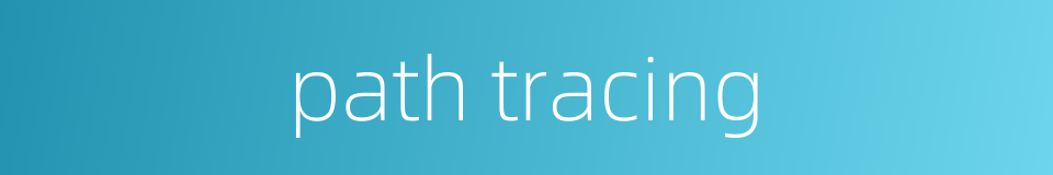 path tracing的同义词