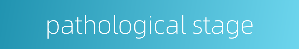 pathological stage的同义词