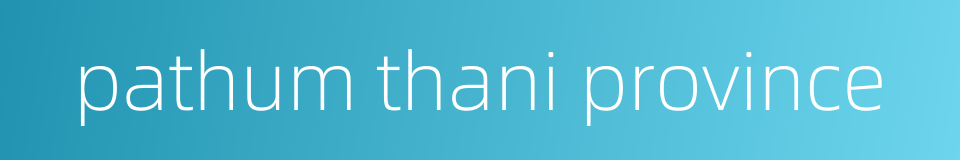 pathum thani province的同义词