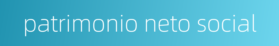 patrimonio neto social的同义词