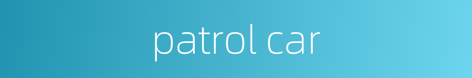 patrol car的同义词