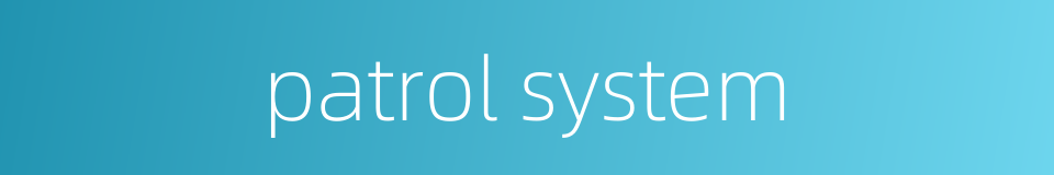 patrol system的同义词