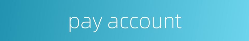 pay account的同义词