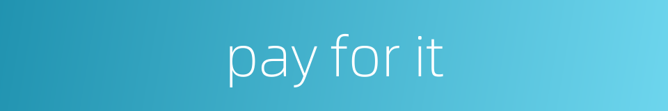pay for it的同义词