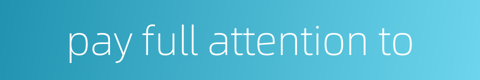 pay full attention to的同义词