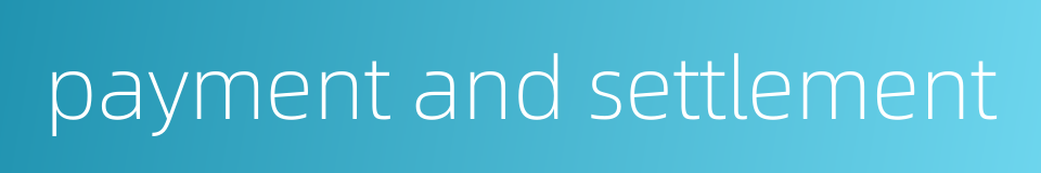 payment and settlement的同义词