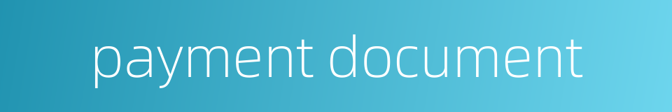 payment document的同义词