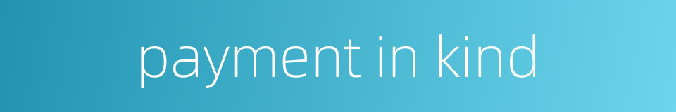 payment in kind的同义词