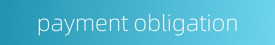 payment obligation的同义词