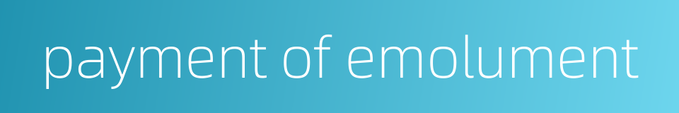 payment of emolument的同义词
