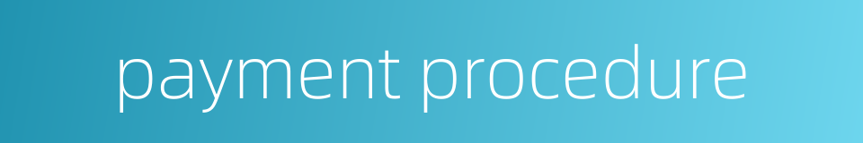 payment procedure的同义词