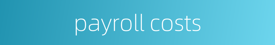 payroll costs的同义词