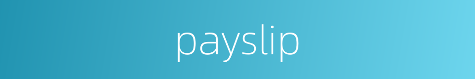 payslip的意思