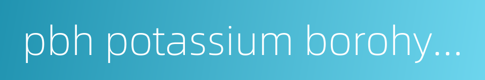 pbh potassium borohydride的同义词