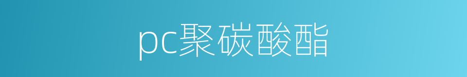 pc聚碳酸酯的同义词