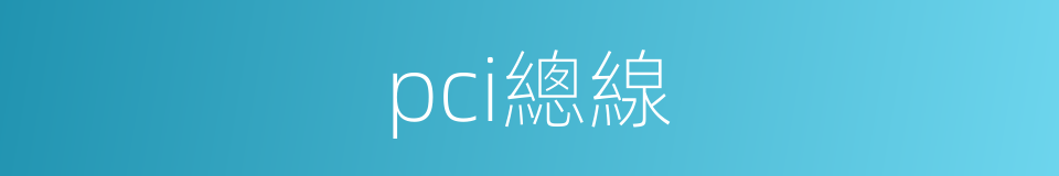 pci總線的同義詞