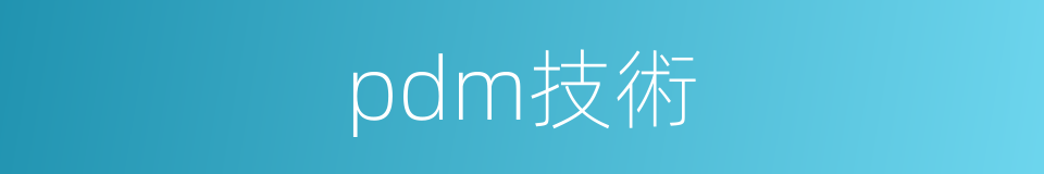 pdm技術的同義詞