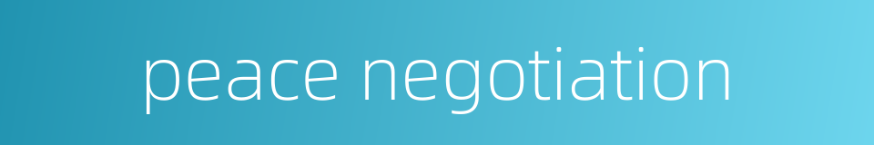 peace negotiation的同义词