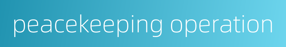 peacekeeping operation的同义词
