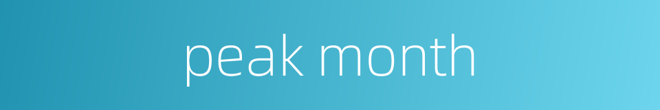 peak month的同义词